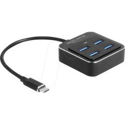 DELOCK 64191 - Hub USB 3.1, 4 puertos, USB-C a 4x USB-A