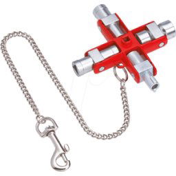 KNIPEX KN 00 11 06 - Llave universal, llave para armario de distribución, 90 m