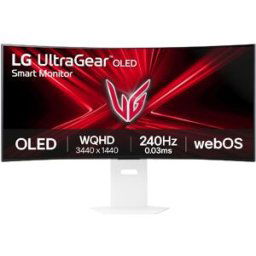 LG Monitor PC Gaming curvo 99cm (39') UltraGear OLED 39GX90SA, 240Hz, QHD con Smart TV webOS AI. Gris / Blanco