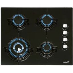 Cata Placa gas 4 quemadores - CI 631. Cristal negro