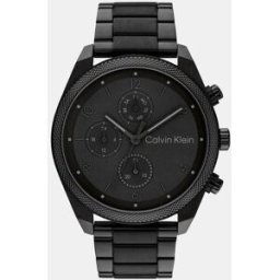Calvin Reloj de hombre Impact 25200359 multifunción de acero negro. Negro