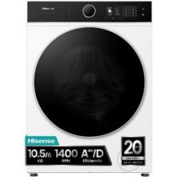 Hisense Lavadora secadora 10,5 kg/1.400 rpm, Función vapor - WD5i1045BWQ. Blanco