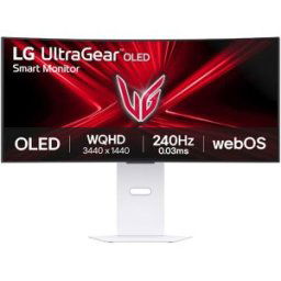 LG Monitor PC Gaming curvo 86cm (34') UltraGear OLED 34GX90SA, 240Hz, QHD con Smart TV webOS AI. Gris / Blanco