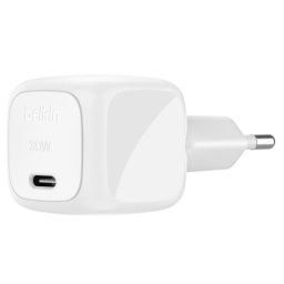 Cargador USB-C 30W Carga Rápida Blanco, Power Delivery 3.1 para Portátil/Smartphone/Tablet