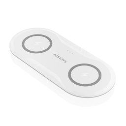 Cargador inalámbrico USB-C 15W 2 en 1 para smartphone y auriculares Qi, blanco