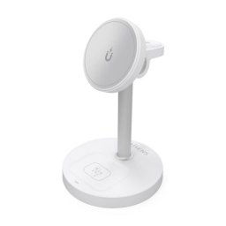 Cargador inalámbrico 3 en 1 USB-C 15W Qi/Qi2 Blanco, Apple Watch, Auriculares y Smartphone
