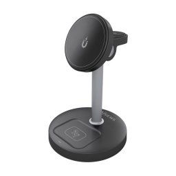 Cargador inalámbrico USB-C 3 en 1 15W para móvil, Apple Watch y auriculares, negro