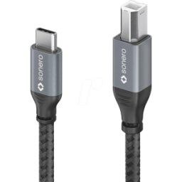 SONERO SON SPC-U020-005 - USB 2.0 cable, C plug to B plug, textile, 0.5 m