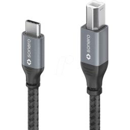 SONERO SON SPC-U020-050 - USB 2.0 cable, C plug to B plug, textile, 5.0 m