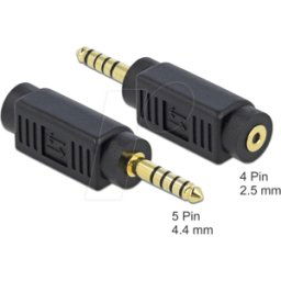 DELOCK 65996 - Conector jack de 4,4 mm y 5 contactos a conector hembra de 2,5 m