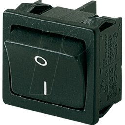 MARQUARDT WIPPE 1802.6123 - Interruptor basculante, 2 Off, negro, I-O.