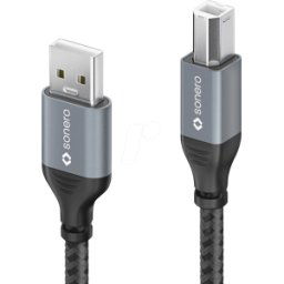 SONERO SON SPC-U010-030 - USB 2.0 cable, A plug to B plug, textile, 3.0 m
