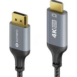 SONERO SON SPC-DP200-10 - DisplayPort a conector HDMI a, 4K 60Hz, 1,0 m