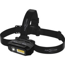 ANSMANN ANS 1600-0501 - Linterna de cabeza LED HD800RS, 800 lm, negra, batería, s