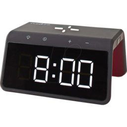 NEDIS N WCACQ30BK - Reloj despertador con dispositivo de carga sin cables, conector