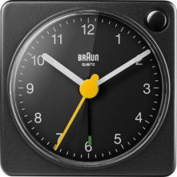 BRAUN BC02XB - Reloj despertador de viaje de cuarzo clásico negro