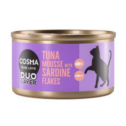 Cosma DUO Layer 24 x 70 g - Pack Ahorro - Mousse de atún con trozos de sardina