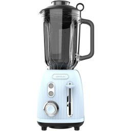 Cecotec Power Black Titanium RetroBlue Batidora de Vaso Retro 4 Cuchillas 1.5L 1200W Azul