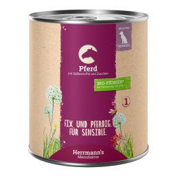 Herrmann's Menú BIO Sensitive 6 x 800 g - Caballo con boniato y calabacín ecológicos