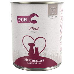 Herrmanns Carne pura / Carne pura ecológica 24 x 800 g - Pack Ahorro - Caballo