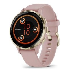 Garmin Venu 3S Reloj Smartwatch 41mm Bisel Acero Inoxidable Dorado con Correa de Silicona Rosa Oro