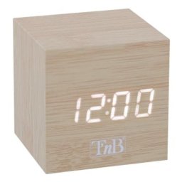 Reloj despertador T'nB CLOCKSQWD Cubo madera 3 alarmas