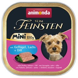 animonda vom Feinsten Adulto Mini 64 x 100 g - Pack Ahorro - Con ave, salmón y eneldo