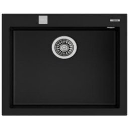 Fregadero Teka Forsquare 50.40 TG Tegranite+ Negro 1 Cubeta 500x500mm Desagüe Automático