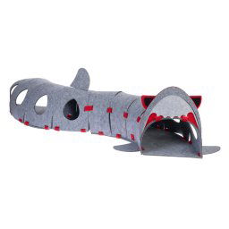 Túnel TIAKI tiburón para gatos - 100 x 23 x 21 cm (L x An x Al)
