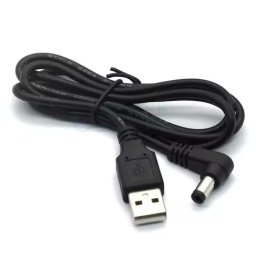 CABLE USB MACHO A JACK ALIMENTACION ACODADO 5.5x2.5mm 0.5m