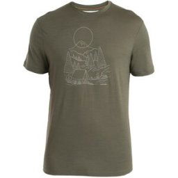 Icebreaker Camiseta Hombre M Mer 150 Tech Lite III SS Tee Sunset Ca . Verde oscuro L