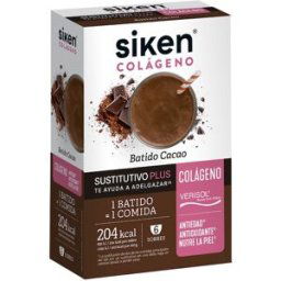 Siken® 6 Sobres Sustitutivo Colágeno Batido Cacao Siken.