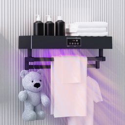Toallero Eléctrico UV secador de toallas de desinfección, baño o cocina, de pared, L60 cm, 450W, ElectricSun Standard negro
