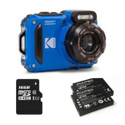Kodak Pixpro Pack WPZ2 Cámara Digital Azul + 2 Baterías + 1 Tarjeta SD 16gb