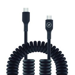 Muvit For Change Cable Rizado USB-C a USB-C 3A/60w 1.2m Negro