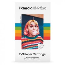 Polaroid Hi-Print 2x3 Cartucho Color de Papel de Impresión 20 Hojas 54 x 86 mm para Polaroid Hi-Print