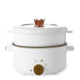 Olla Eléctrica Vaporera Multifunción 800w. Tres Temperaturas, 2.5l, Doble Nivel. Con Tapa Transparente. Vaporera, Hot Por,salteado, Etc.