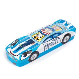 Estuche Portatodo Infantil Metálico Diseño Coche De Carreras 3d.
