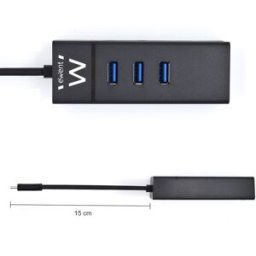 Ewent Hub USB 3 Portas USB 3.1 Gen 1 Type C + 1 Porta RJ45 Gigabit