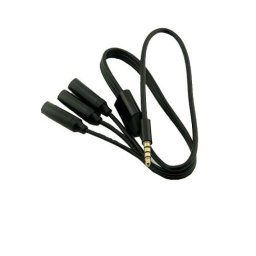 Cable De Audio Estereo 3x Jack 3.5mm Hembra A 3.5mm 4 Pin 0.50 M Negro