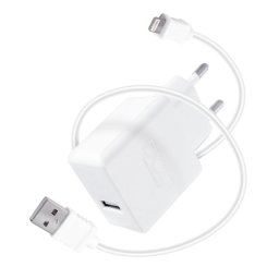 DCU Tecnologic Cargador USB 5V 2.4A + Cable Lightning 1m