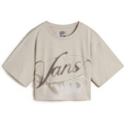 Vans Camiseta de mujer Afterburn Relaxed Crop . Gris ceniza XL