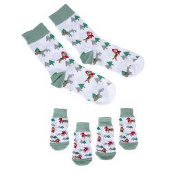 Calcetines de invierno TIAKI Pet & Parent - Set: Calcetines para mascotas (2 pares) y calcetines para humanos (1 par)
