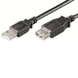 Cable USB Ewent EC1011 1m USB A Macho a USB A Hembra Negro