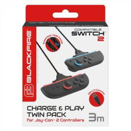 Blackfire Pack 2 Cables Play&Charge para Mandos Joy-Con 2 de Nintendo Switch 2
