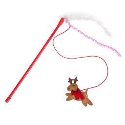 Caña TIAKI reno con plumas para gatos - 1 unidad