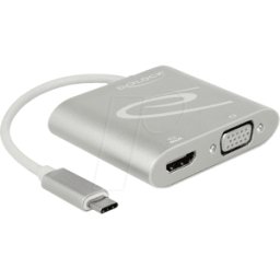 DELOCK 87705 - Conector tipo C del divisor USB > HDMI / VGA modo DP-Alt