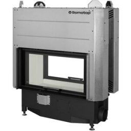 ROMOTOP Chimenea Leña Heat DC85/47 Túnel Doble Cara. Negro / Gris