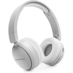 Energy Sistem Auriculares diadema Bluetooth Starlit Radio 100% plástico reciclado, radio FM, reproductor MP3 y ranura para tarjeta Micro SD.. Gris / Blanco