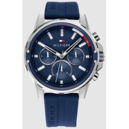 Tommy Hilfiger Reloj de hombre 1791791 multifunción de silicona azul. Azul